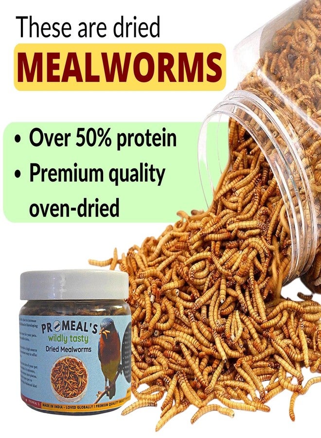 Promeal ديدان الوجبة المجففة من بروميل، مكافأة غنية بالبروتين لأسماك الزينة (الأروانا، زهرة القرن)، والطيور، والزواحف، والقرود، والحيوانات الأليفة الأخرى، أكثر من 800 دودة (35 جم). - Image 4