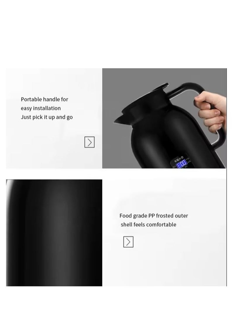 12V Electric Car Kettle, 1300ML Portable Automobile Electric Heating Kettle, Fast Water Boiler Car Coffee Maker, Auto Shut Off Heated Water Tea Coffee Kettle for Self Driving