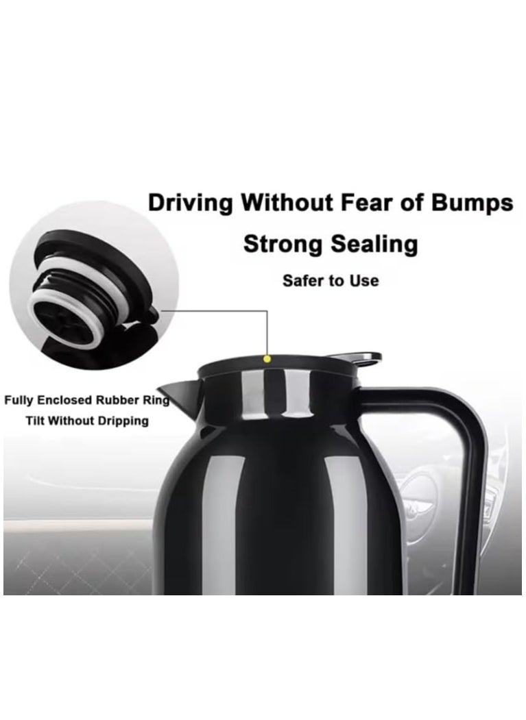 12V Electric Car Kettle, 1300ML Portable Automobile Electric Heating Kettle, Fast Water Boiler Car Coffee Maker, Auto Shut Off Heated Water Tea Coffee Kettle for Self Driving