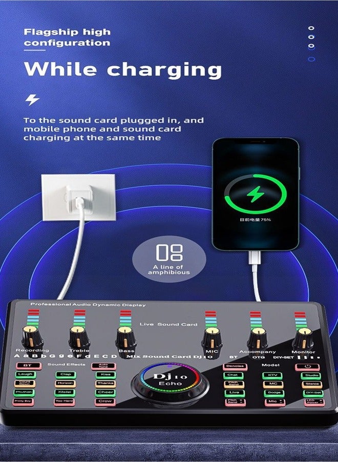 Wireless Karaoke Microphone Professional Condenser Sound Card Set - Image 4