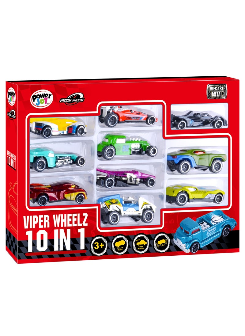 Power Joy Power Joy Vroom Vroom Die-cast Car Viper Wheelz 10-in-1, Assorted 1 Piece (Style & Color May Vary)  | Diecast Car | Diecast Vehicle | Sports Car | Display Cars | Perfect Gift for Collectors and Kids  - Image 1