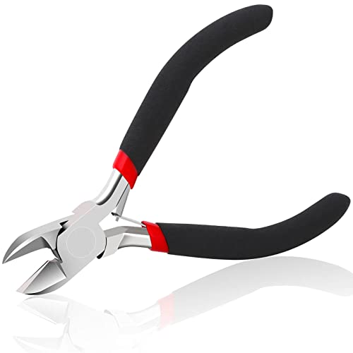 Billbotk Wire Cutters, Small Side Cutters for Crafts, Flush Cutting Pliers for Jewelry Making, Floral Wire Cutters for Artificial Flowers, Zip Tie Cutters for Cable Tie, Wire Cutting Tool for Guitar Strings - Image 1