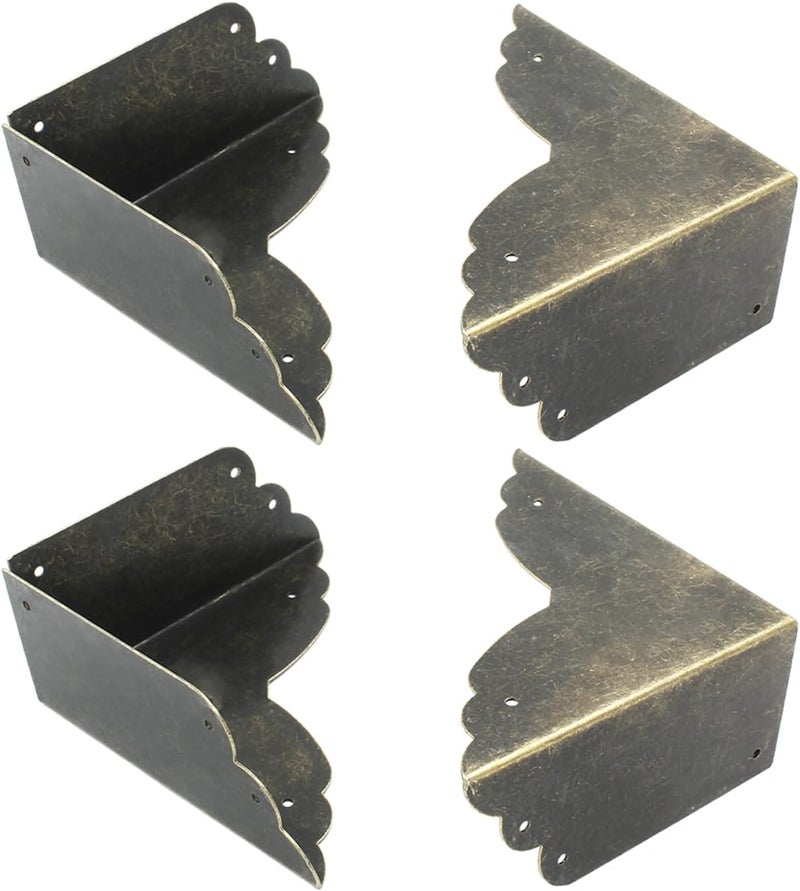 Bivethoi 4 Packs Bronze Box Corner Protectors Edge Cover Safety Guard Furniture Decorative Metal Table Corner 276 x 118 - Image 3