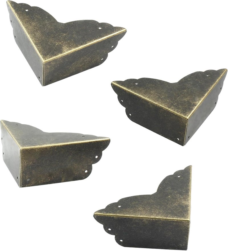 Bivethoi 4 Packs Bronze Box Corner Protectors Edge Cover Safety Guard Furniture Decorative Metal Table Corner 276 x 118 - Image 1