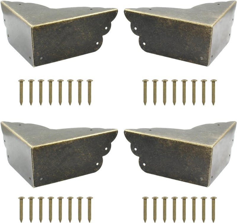 Bivethoi 4 Packs Bronze Box Corner Protectors Edge Cover Safety Guard Furniture Decorative Metal Table Corner 276 x 118 - Image 5