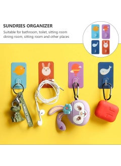Oasisgalore 16 Pcs Heavy Duty Self-Adhesive Hooks - Wall Mounted Hangers for Clothes, Hats & Decoration, Cartoon Design  - Image 3