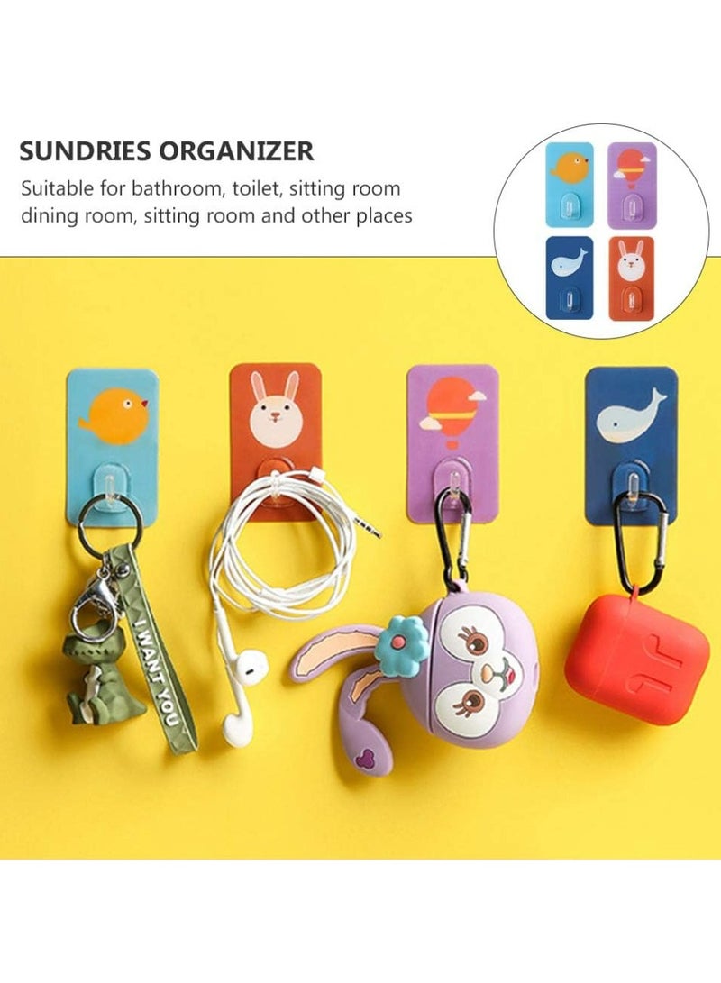 Oasisgalore 16 Pcs Heavy Duty Self-Adhesive Hooks - Wall Mounted Hangers for Clothes, Hats & Decoration, Cartoon Design  - Image 3