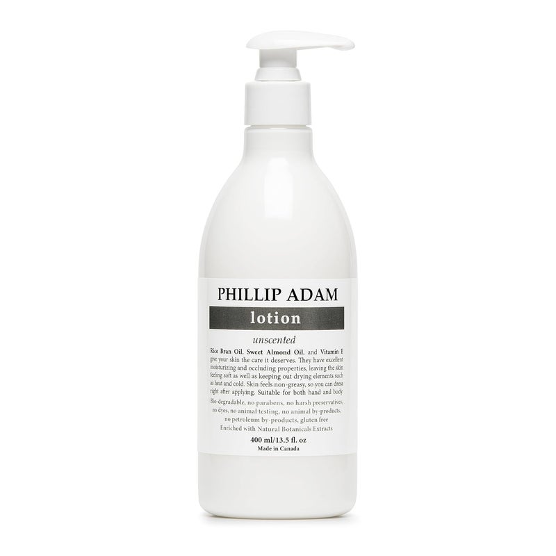 Phillip Adam Unscented Lotion for All Skin Types  Fast Absorbing and Moisturizing  All Natural Based  Vegan and Gluten Free  135 Fl Oz
