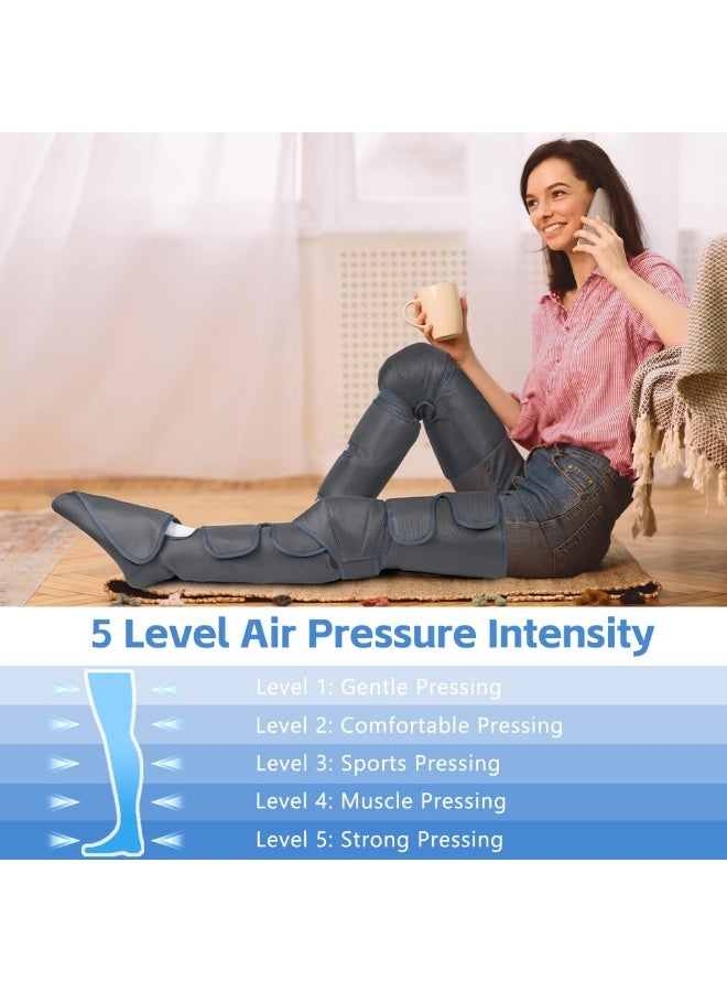 والالا جهاز تدليك الساق مع ضغط الهواء والحرارة، أجهزة تدليك الساق لتخفيف الألم وتحسين الدورة الدموية، أحذية استشفاء للساقين والضغط، القدمين والساقين، أحذية ضغط بثلاثة أوضاع حرارة وخمسة شدات - Image 4
