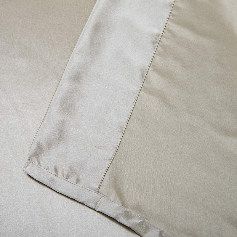 Luxbedding Satin Bed Sheets Twin Sheets  Taupe Silk Sheets  3 - Pieces Soft Bedding Set with 1 Deep Pocket Fitted Sheet 1 Flat Sheet 1 Pillowcase  - Image 4
