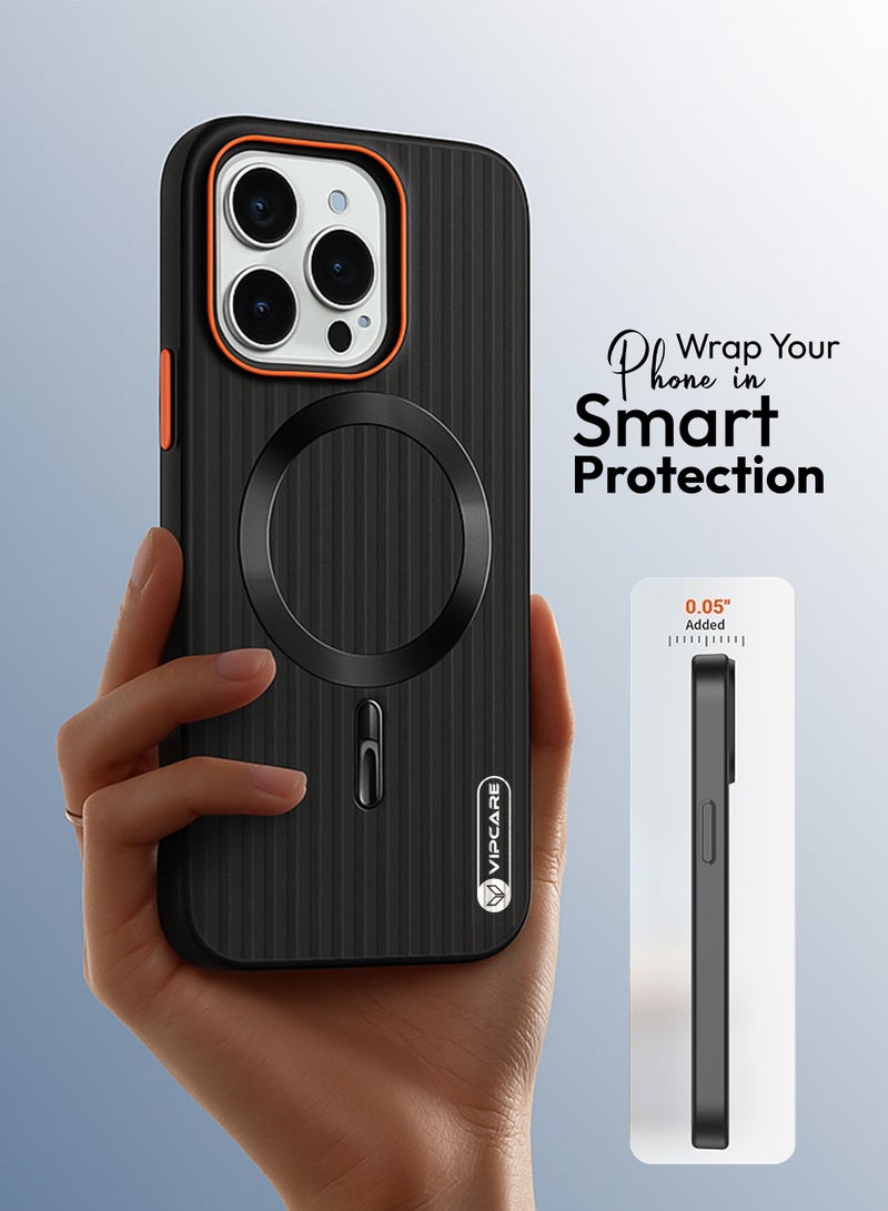 Vipcare Iphone 16 Pro TPC Drop Protection and Scratch proof Iphone 16 Pro Magsafe Magnetic Wireless chanrging Iphone Case Black - Image 2