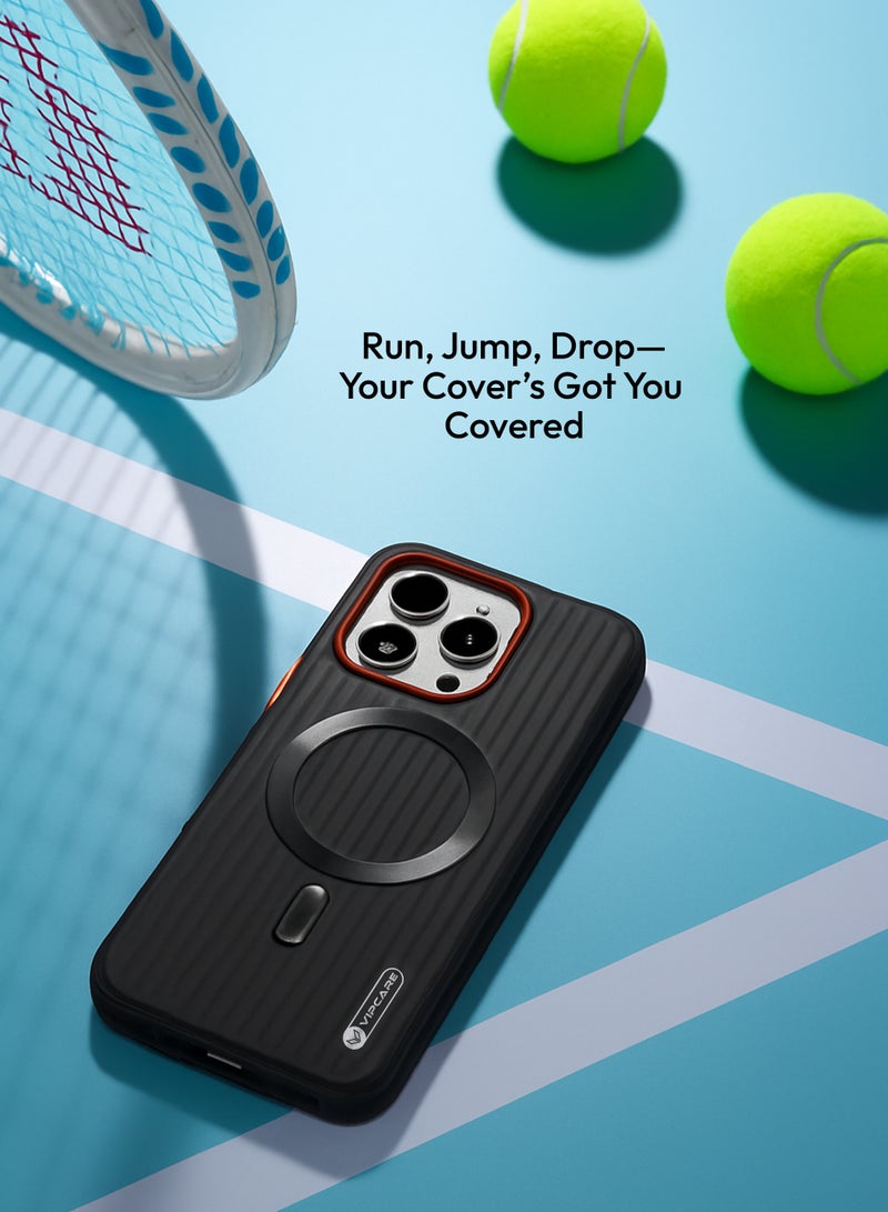 Vipcare Iphone 16 Pro TPC Drop Protection and Scratch proof Iphone 16 Pro Magsafe Magnetic Wireless chanrging Iphone Case Black - Image 3