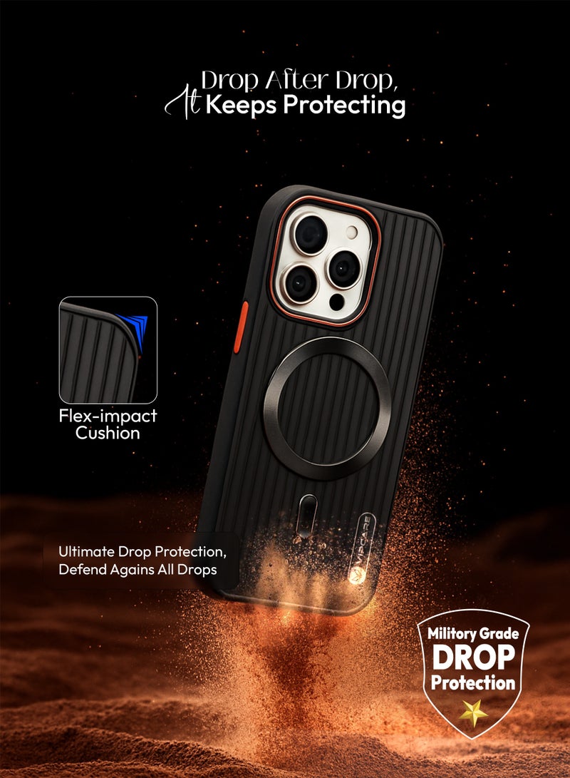 Vipcare Iphone 16 Pro TPC Drop Protection and Scratch proof Iphone 16 Pro Magsafe Magnetic Wireless chanrging Iphone Case Black - Image 4