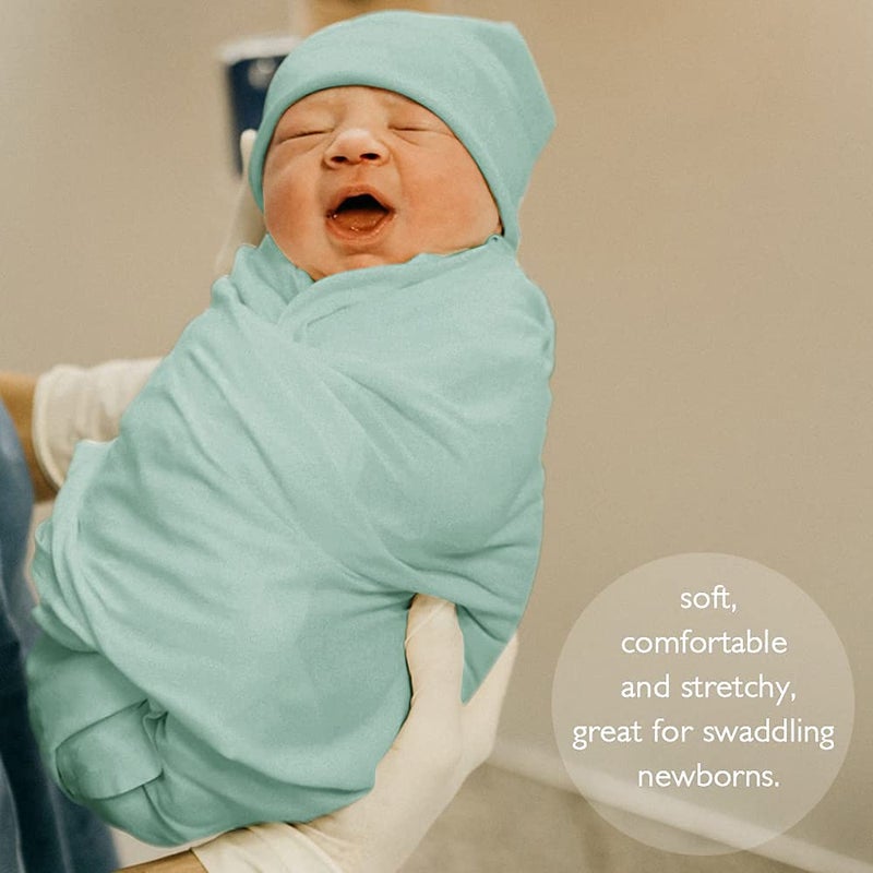 OWLOWLA Swaddle Blanket and Hat Set Newborn Swaddle Wrap Baby Receiving Blanket for Baby Boys Girls(Sage) - Image 5