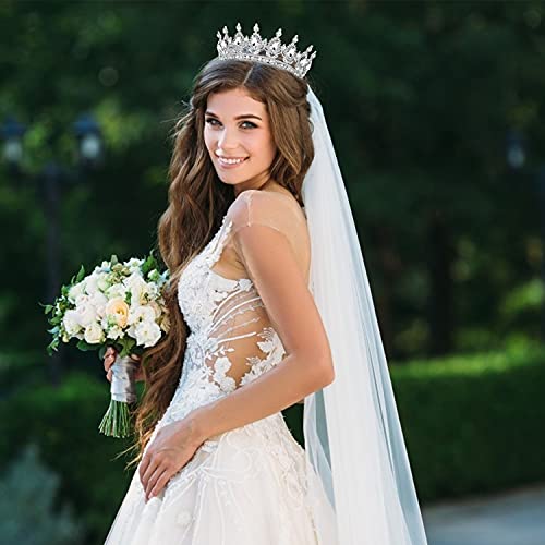 COCIDE Silver Crown for Women Crystal Wedding Tiara and Crowns for Girls Rhinestones Queen Headband Princess Hair Accessories for Big Kids Party Bridal Birthday Prom Costume Cosplay - Image 4