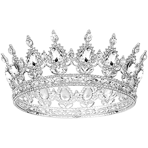 COCIDE Silver Crown for Women Crystal Wedding Tiara and Crowns for Girls Rhinestones Queen Headband Princess Hair Accessories for Big Kids Party Bridal Birthday Prom Costume Cosplay - Image 1