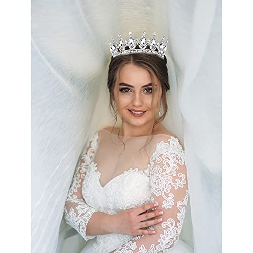 COCIDE Silver Crown for Women Crystal Wedding Tiara and Crowns for Girls Rhinestones Queen Headband Princess Hair Accessories for Big Kids Party Bridal Birthday Prom Costume Cosplay - Image 2