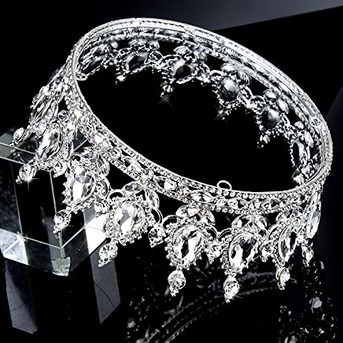 COCIDE Silver Crown for Women Crystal Wedding Tiara and Crowns for Girls Rhinestones Queen Headband Princess Hair Accessories for Big Kids Party Bridal Birthday Prom Costume Cosplay - Image 5