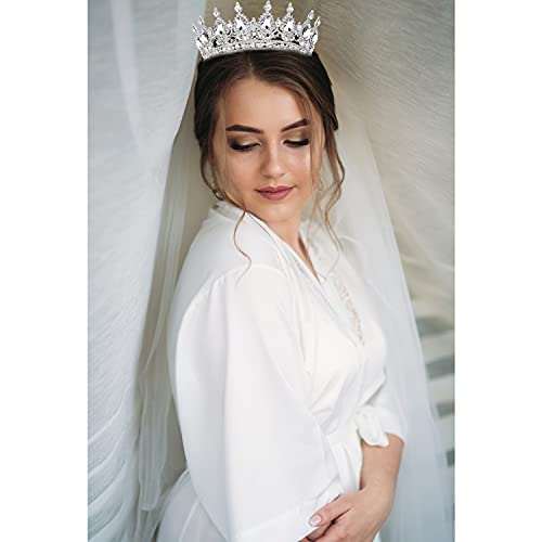 COCIDE Silver Crown for Women Crystal Wedding Tiara and Crowns for Girls Rhinestones Queen Headband Princess Hair Accessories for Big Kids Party Bridal Birthday Prom Costume Cosplay - Image 3