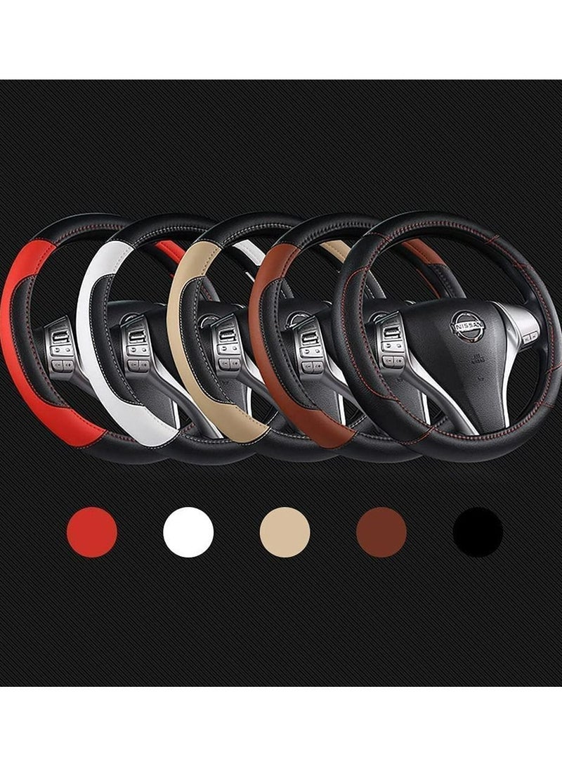 Y&D Car Steering Wheel Cover, Leather Non-Slip Cover Protector Breathable Microfiber Universal Fit for Most Cars, All Season, 15" Ergonomic Comfort Grip  - Image 5