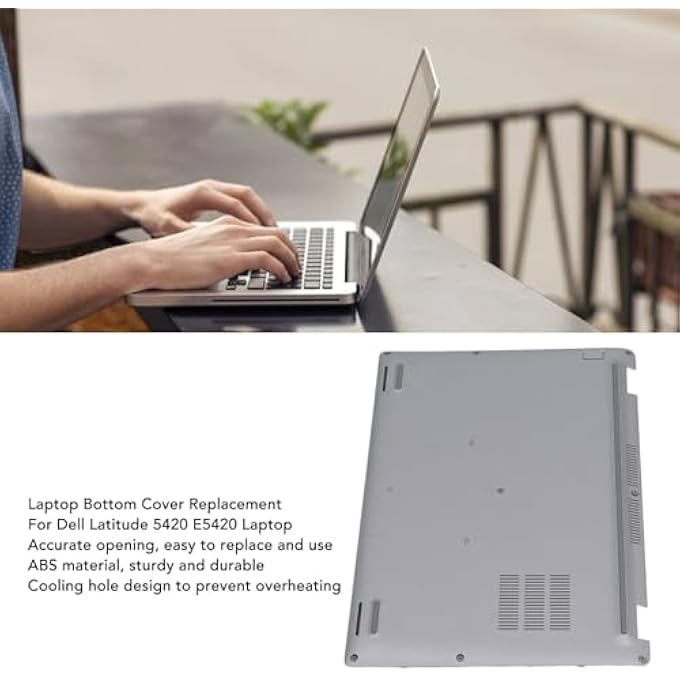 LAPTOP BOTTOM BASE COVER FOR DELL LATITUDE 5420 E5420, LAPTOP LOWER BASE BOTTOM CASE COVER ASSEMBLY PART, LAPTOP COMPUTER REPLACEMENT PARTS, WITH COOLING HOLES - Image 2