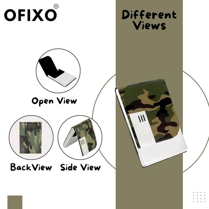 OFIXO Credit Card Holder Protector Stainless Steel Credit Card Wallet Slim Metal Credit Card Case for Women or Men (Military) - Image 4