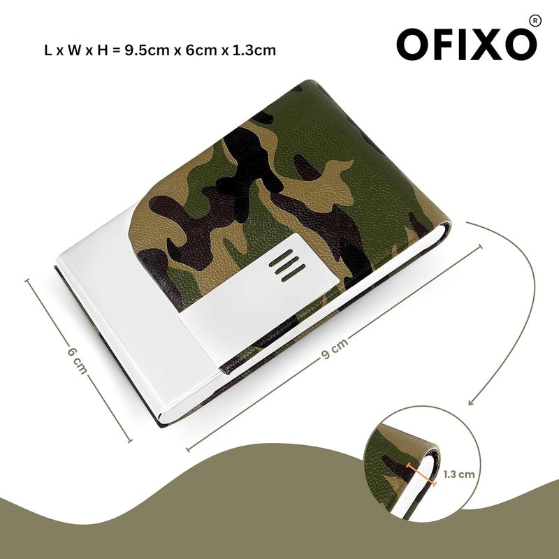 OFIXO Credit Card Holder Protector Stainless Steel Credit Card Wallet Slim Metal Credit Card Case for Women or Men (Military) - Image 5