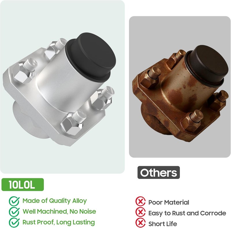 10L0L 2 Pack Golf Cart Front Wheel Hub Assembly for Club Car DS Gas & Electric 1974-2003 - Image 5