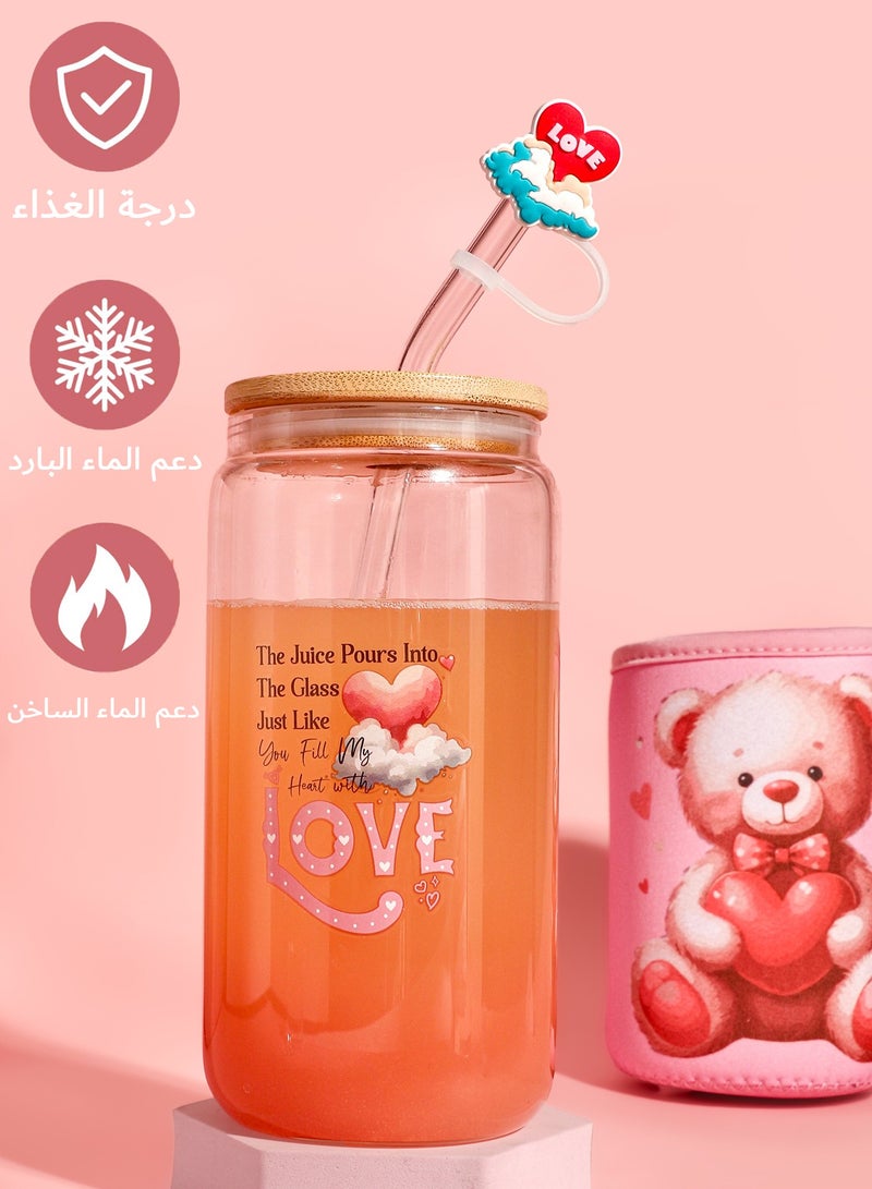 Gifts Set for her,Love Theme Care Package with 3D Card, Bear Cup Sleeve, Music Box, Rose Gold Hair Clip, Velvet Candle - Unique Birthday Gifts for Her Women Girlfriend - view 3