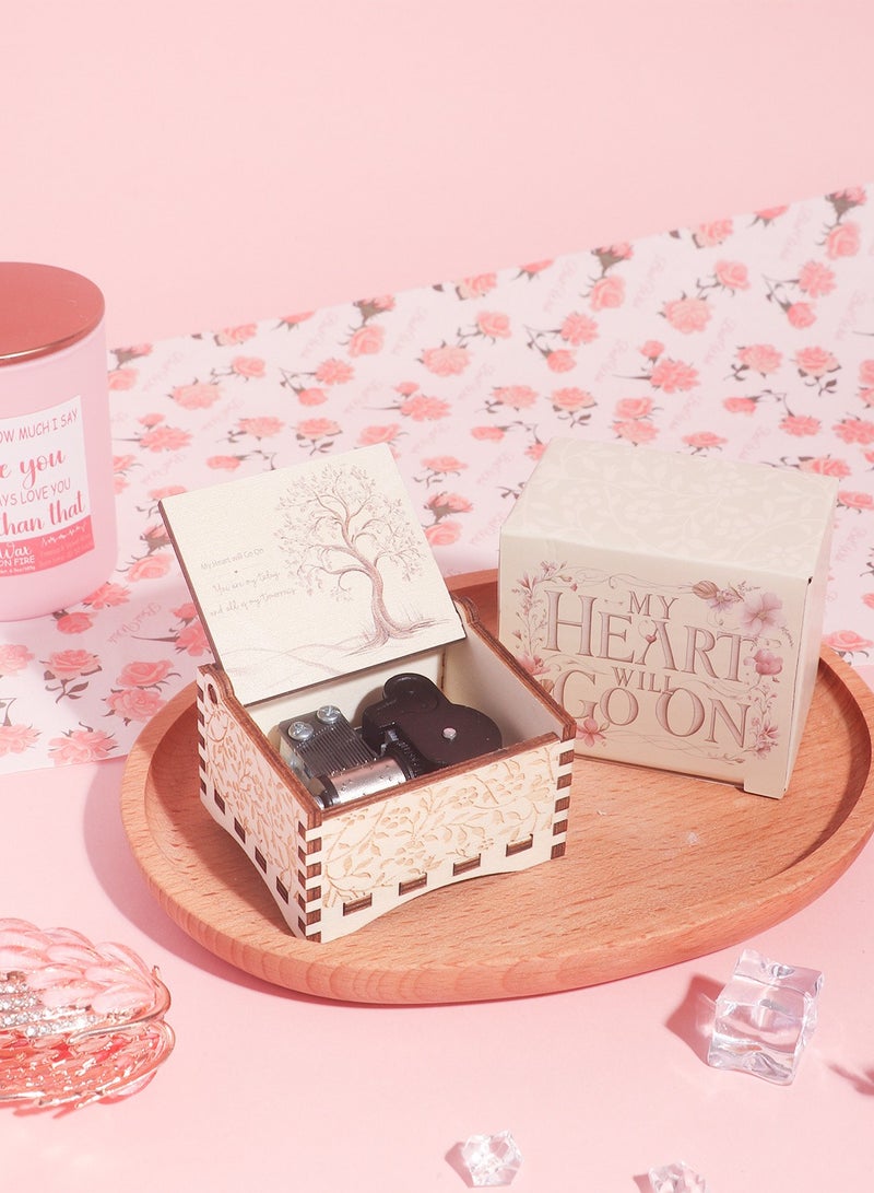Gifts Set for her,Love Theme Care Package with 3D Card, Bear Cup Sleeve, Music Box, Rose Gold Hair Clip, Velvet Candle - Unique Birthday Gifts for Her Women Girlfriend - view 4