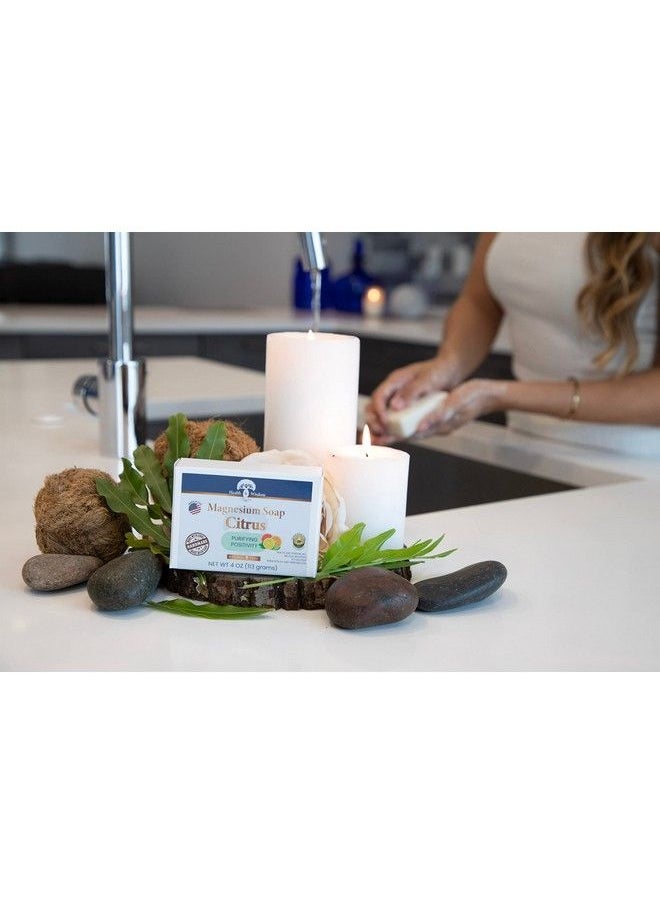 Health and Wisdom - Magnesium Citrus Soap Bar 4Oz : Made With Essential Oils : Purifying And Promote Positivity : Pure Magnesium Oil And Aloe To Moisturize And Soothe Skin - Image 1