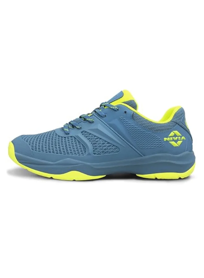 Nivia Nivia Jury Badminton Shoes for Men, Air Mesh & PU Upper, TPU Shank Plate Outsole, Ortholite Foam Insock, Designed for Serious Badminton Players