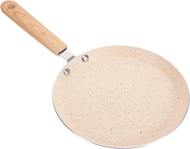 Milisten Nonstick Pancake Pan and Egg Frying Skillet 18cm Aluminum Flat round Griddle for Breakfast Cooking and Restaurant Use - Image 1