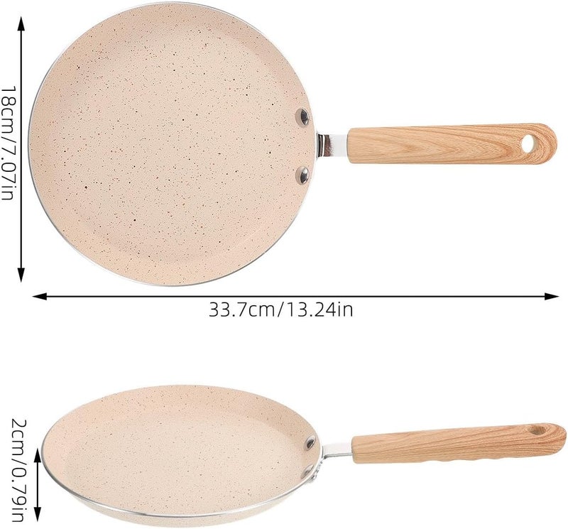 Milisten Nonstick Pancake Pan and Egg Frying Skillet 18cm Aluminum Flat round Griddle for Breakfast Cooking and Restaurant Use - Image 2