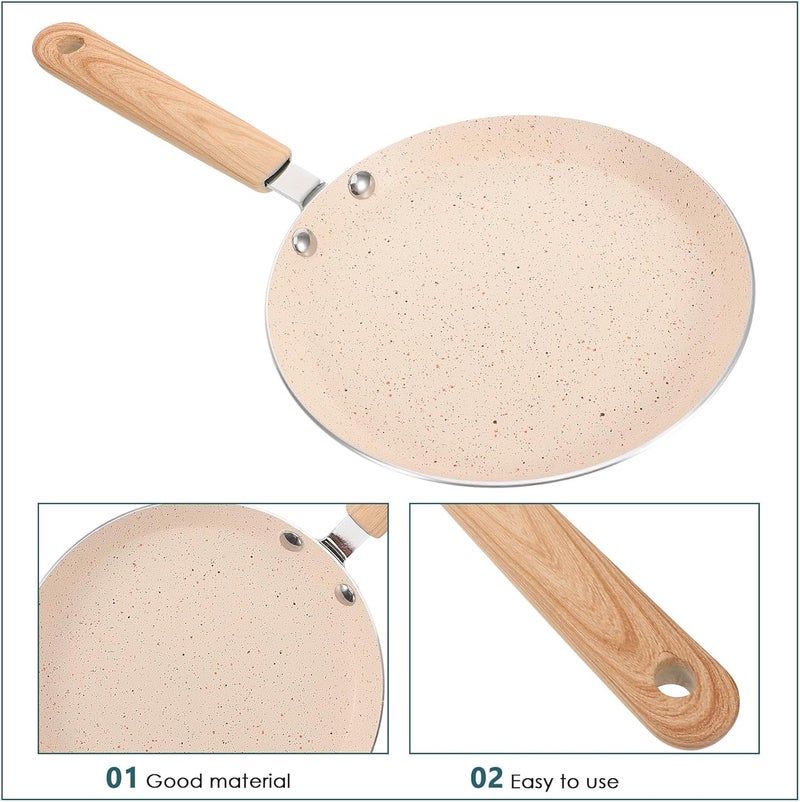 Milisten Nonstick Pancake Pan and Egg Frying Skillet 18cm Aluminum Flat round Griddle for Breakfast Cooking and Restaurant Use - Image 3