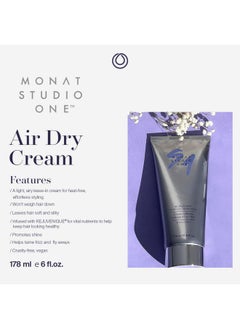 monat Studio One™ Air Dry Cream Soft Hair Styling Cream For Touchable Hold And Humidity Protection. Hair Frizz Control For Allhair Types And No Heat Needed Net Wt. 177 Ml / 6 Fl. Oz.  - Image 4