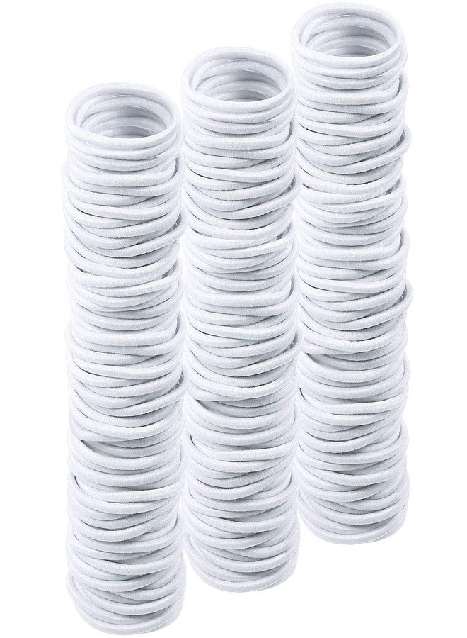 تيكيونايت مجموعة TecUnite من 200 قطعة من ربطات الشعر المطاطية الملونة مقاس 1 بوصة، عبوة صغيرة للنساء، حاملات ذيل حصان صغيرة، ربطات شعر بألوان قوس قزح، ربطات شعر خالية من المعدن (أبيض) - Image 1