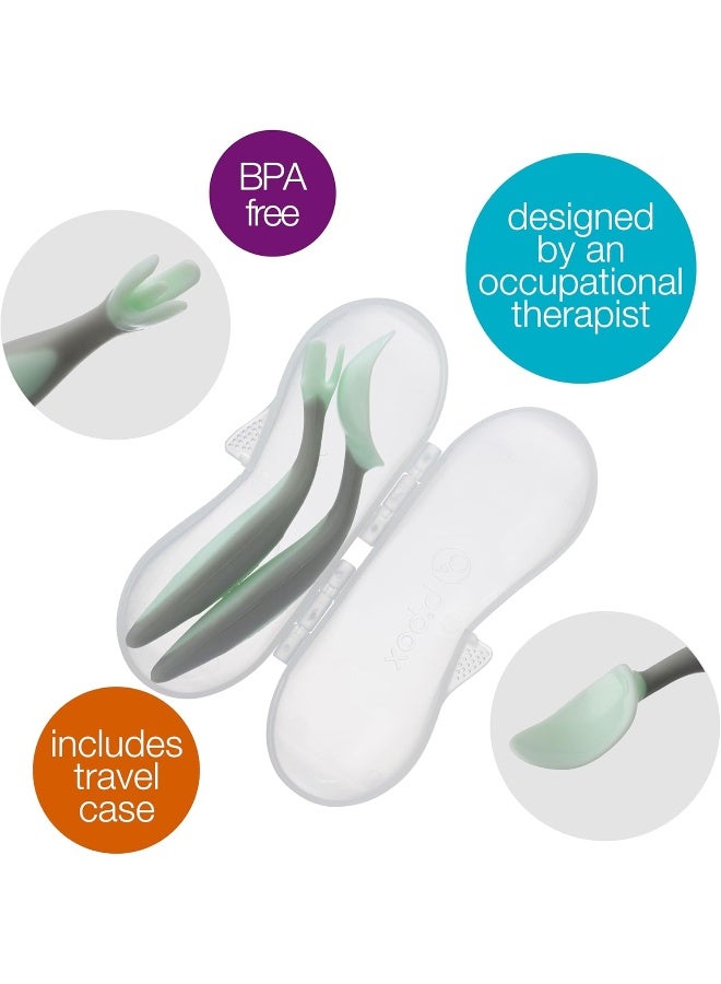 b.box b.box toddler cutlery set - easy grip handles, travel case, unique fork design | Designed by Occupational Therapist | Dishwasher safe | From 9m+ - Image 3