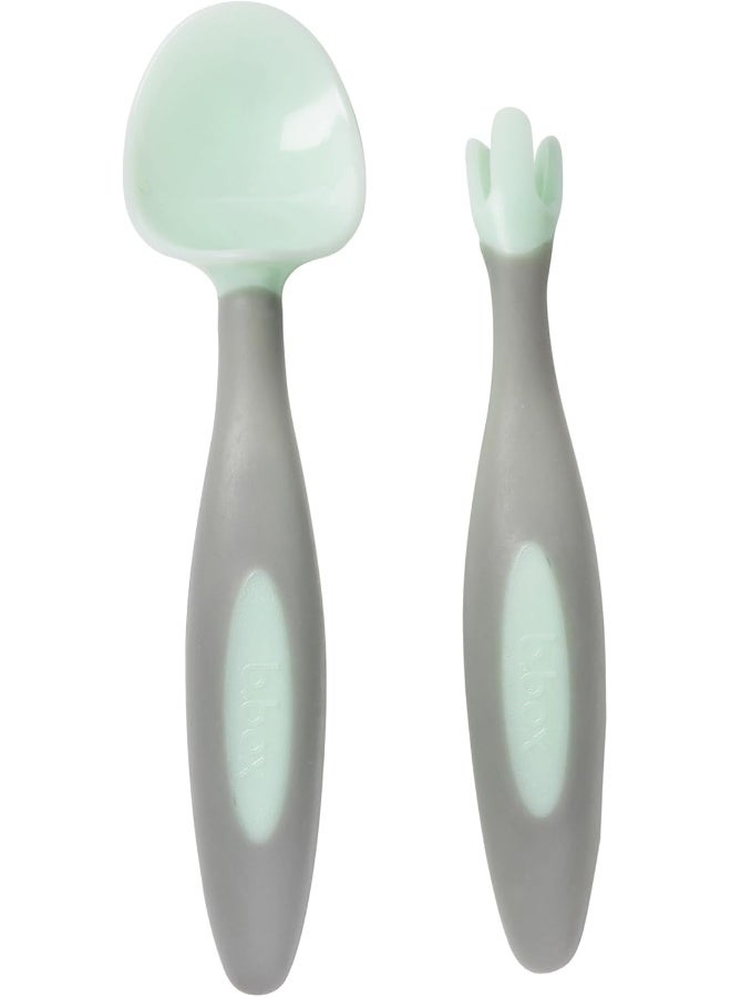 b.box b.box toddler cutlery set - easy grip handles, travel case, unique fork design | Designed by Occupational Therapist | Dishwasher safe | From 9m+ - Image 1