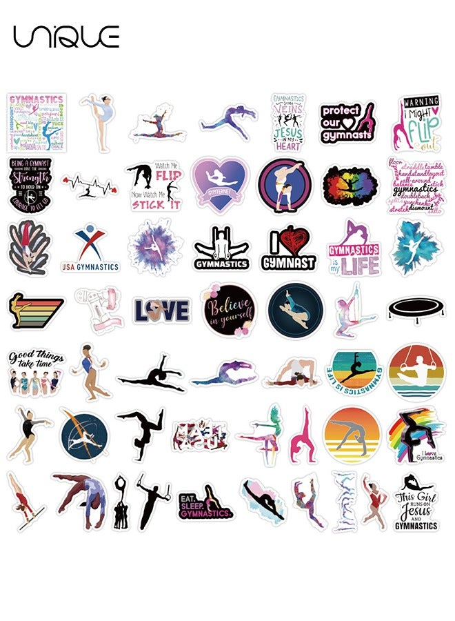 يونيك 100 قطع ملصقات الجمباز الرياضي ، ملصقات الفينيل للماء لزجاجات المياه هاتف محمول الكمبيوتر الغيتار ، هدايا للشباب ، الفتيات ، المشجعين - Image 2