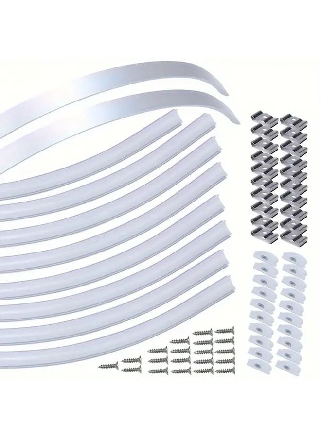 12 Pack 100cm 39 37 Inch Flexible Silver LED Light Channel With Milky White Cover Lens - Image 2