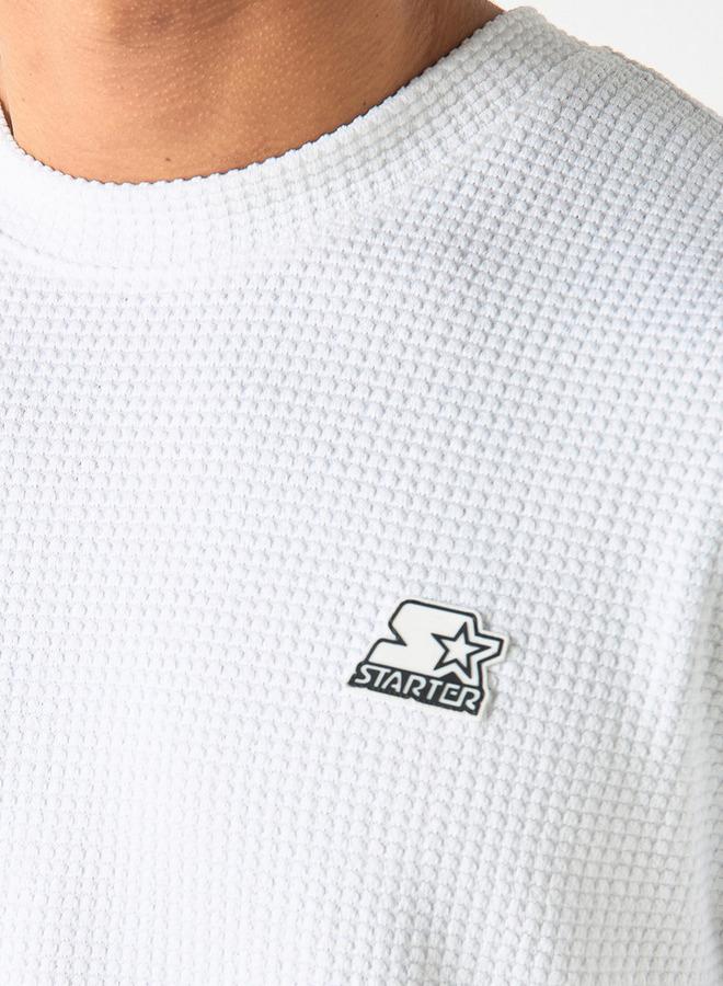 Starter Logo Applique Crew Neck T-shirt with Short Sleeves - Image 4