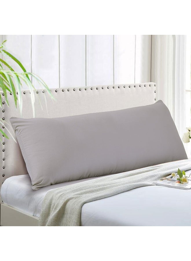 EVOLIVE Ultra Soft Microfiber Pillowcases (Grey, 21"x54")  - Image 2