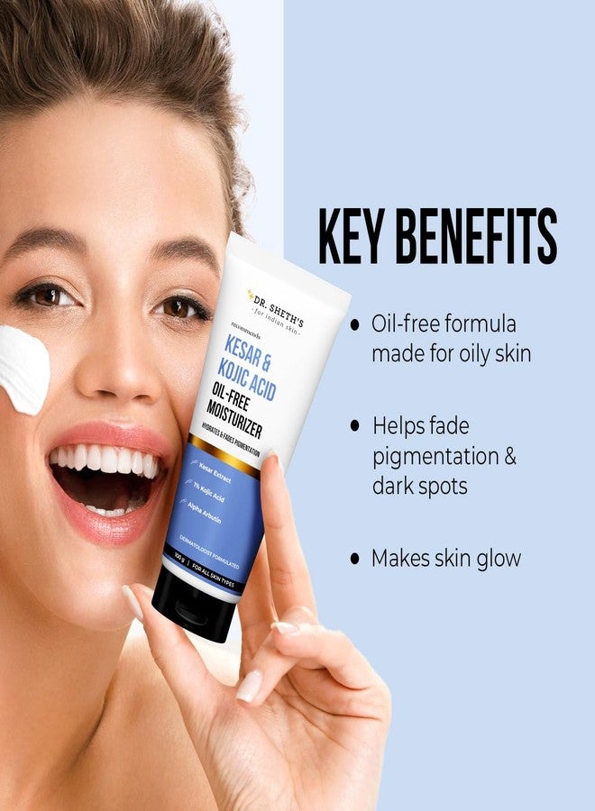 Dr. Sheth's Kesar & Kojic Acid Oil-Free Moisturizer | For Pigmentation-Free & Glowing Skin | Kesar Extract, 1% Kojic Acid, Alpha Arbutin | Lightweight, Fast-Absorbing & Non-Sticky,Gel Cream Texture | For Oily- Skin | For Men & Women | 100 g - Image 3