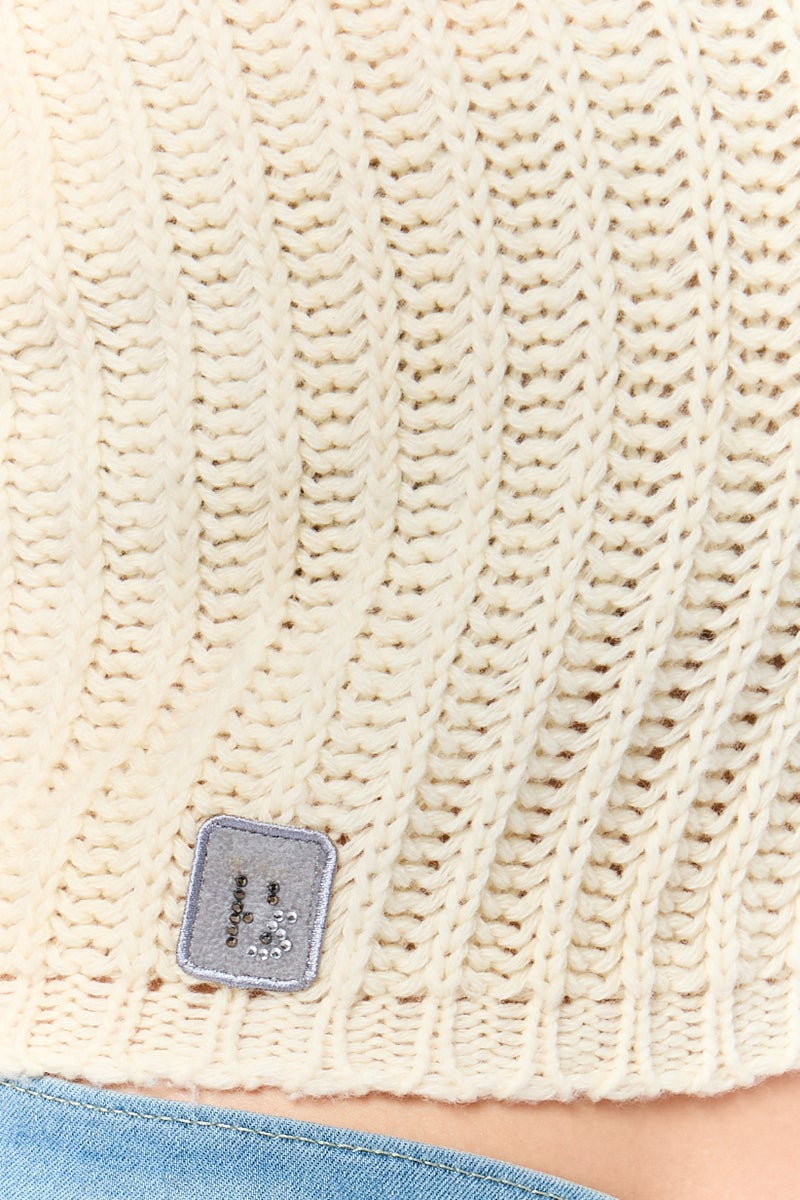 Harmont & Blaine Women Straight Across Strapless Crop Top, Beige - Image 3