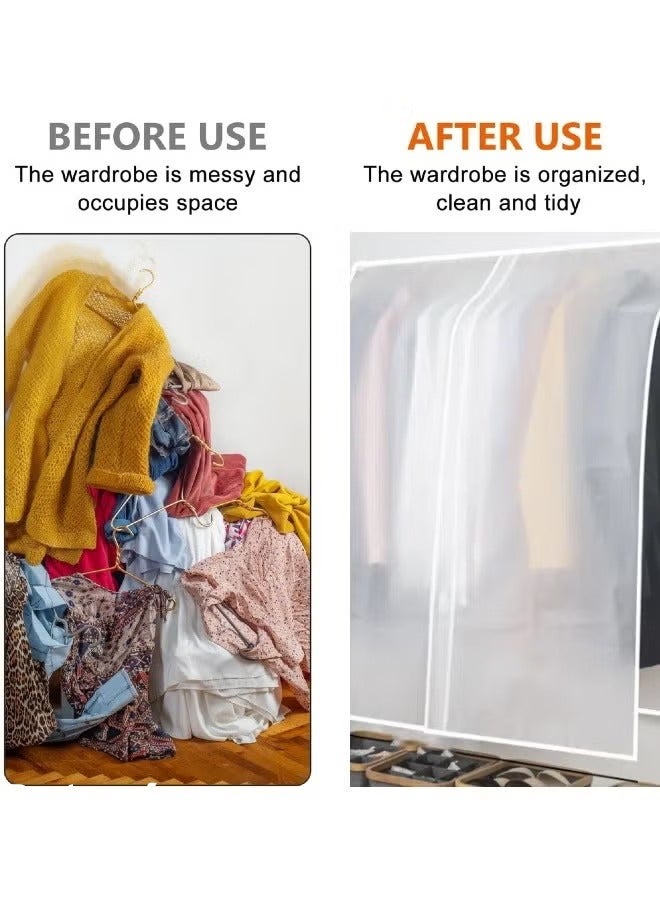 Clothes Dust Covers,Clear Garment Bags for Clothes Storage Closet,Clear Breathable Dust Cover for Hanging Clothes Storage - Image 3