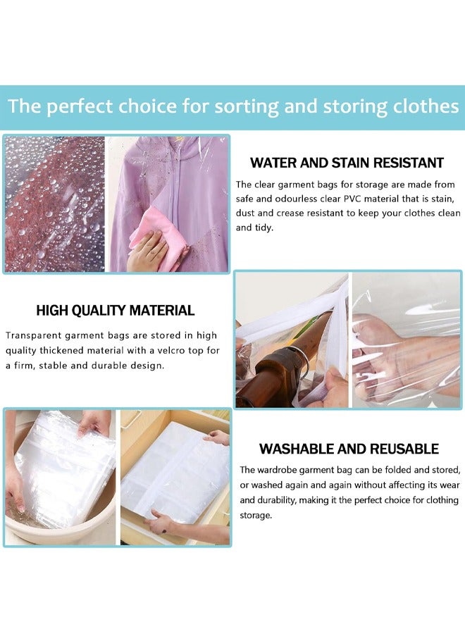 Clothes Dust Covers,Clear Garment Bags for Clothes Storage Closet,Clear Breathable Dust Cover for Hanging Clothes Storage - Image 4