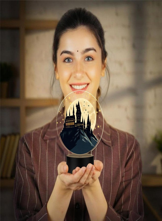 GIFTMEBAZAR مصباح ليلي LED من الأكريليك بتصميم هاري بوتر هوجورتس، يعمل بمنفذ USB، بإضاءة بيضاء دافئة، هدية تذكارية بتصميم هاري بوتر | هدية عيد ميلاد للأطفال - Image 3