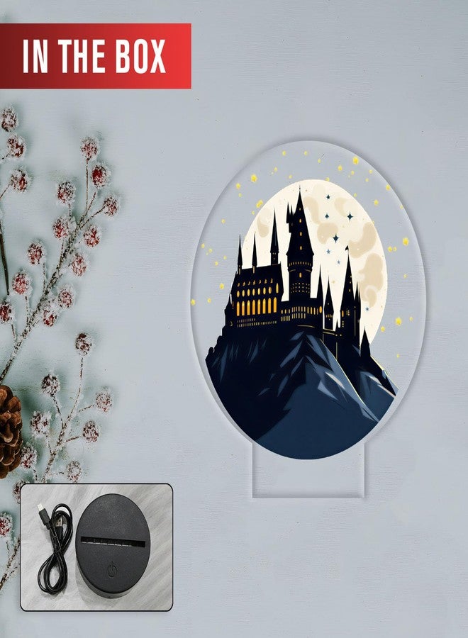 GIFTMEBAZAR مصباح ليلي LED من الأكريليك بتصميم هاري بوتر هوجورتس، يعمل بمنفذ USB، بإضاءة بيضاء دافئة، هدية تذكارية بتصميم هاري بوتر | هدية عيد ميلاد للأطفال - Image 5
