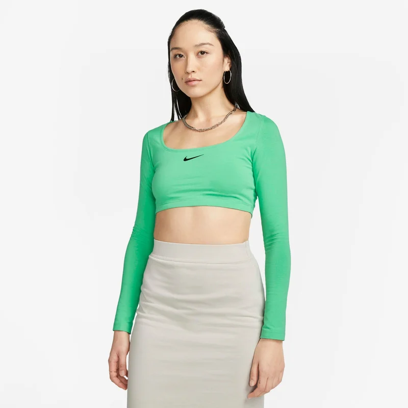 Nike Green Women's Sportswear Crop Top for Women | Best Price UAE